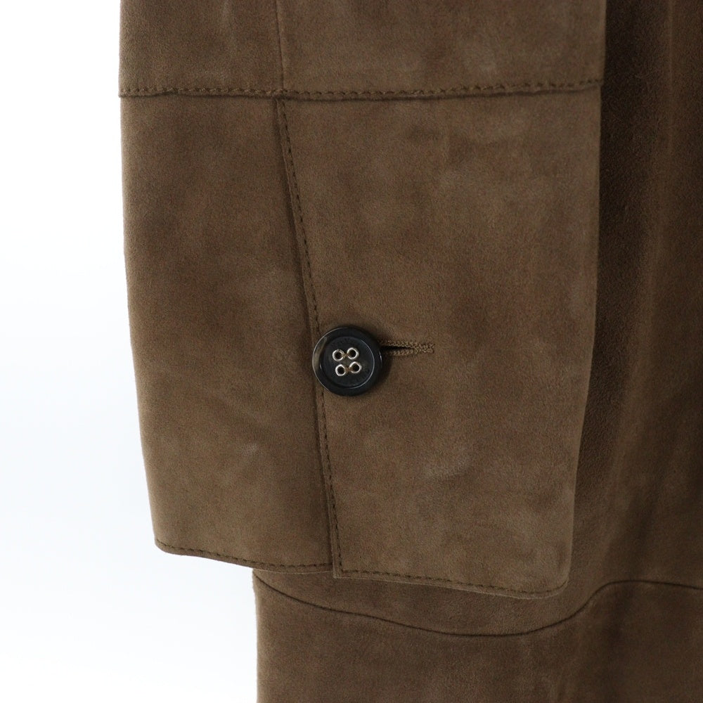 Weekend Max Mara(ウィークエンド マックスマーラ) ノーカラー フロントフライ 4B スエード ロングコート ブラウン レディース 54710197