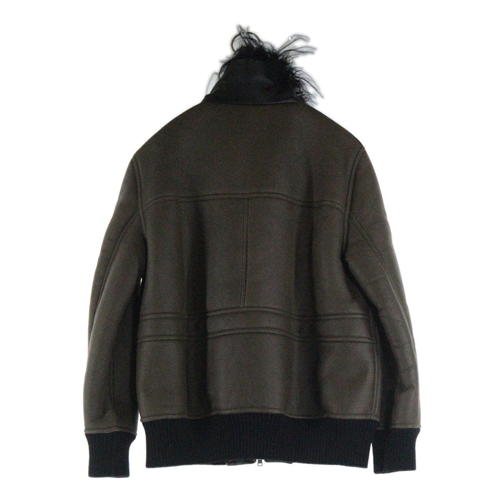 MARNI(マルニ) リアルファー ボアライニング レザー ジップアップジャケット ブルゾン ブラウン レディース JKMXZ23LQZ