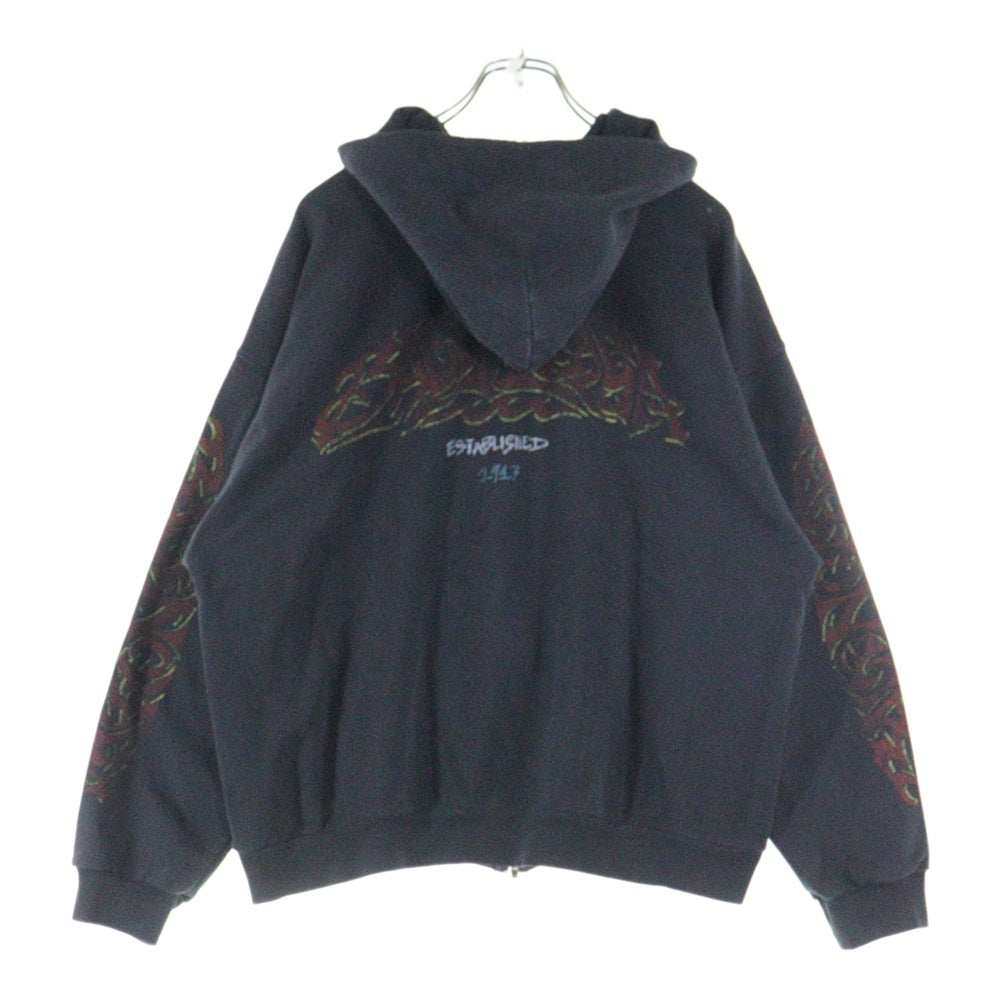 BALENCIAGA(バレンシアガ) 23AW OFFSHOREアートプリントジップアップパーカー ブラック 770939 TPVM9