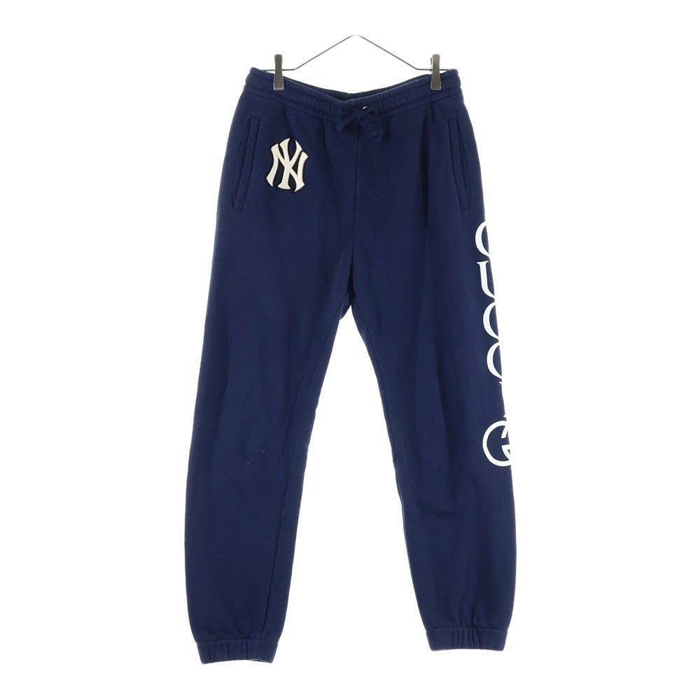 GUCCI(グッチ) 18AW ×MLB NewYork Yankees ニューヨーク ヤンキース ロゴパッチ スウェットパンツ ネイビー 497252 X949B