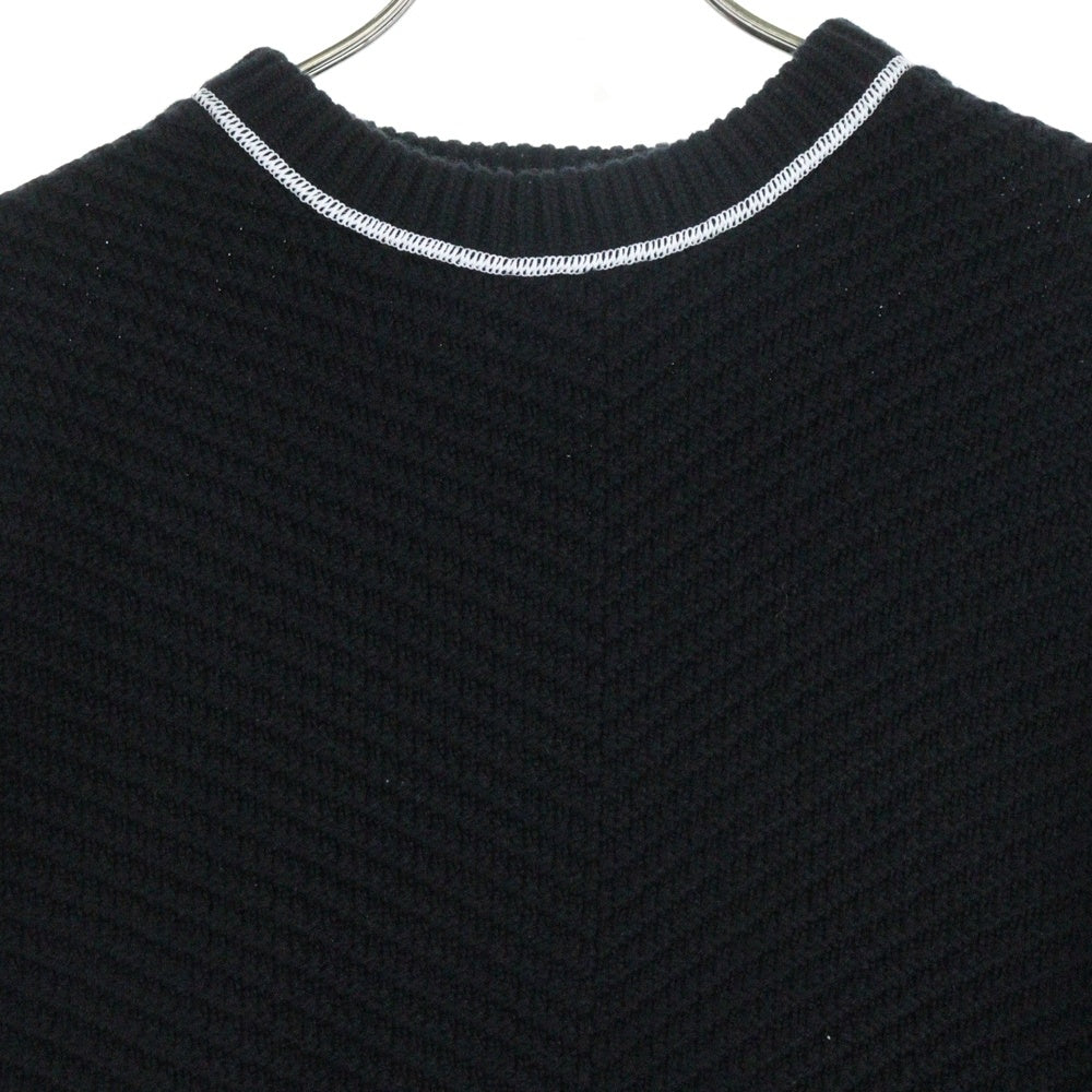 BOTTEGA VENETA(ボッテガヴェネタ) ラインデザイン オーバーサイズ クルーネック ニットセーター ブラック 730620 V2MB0