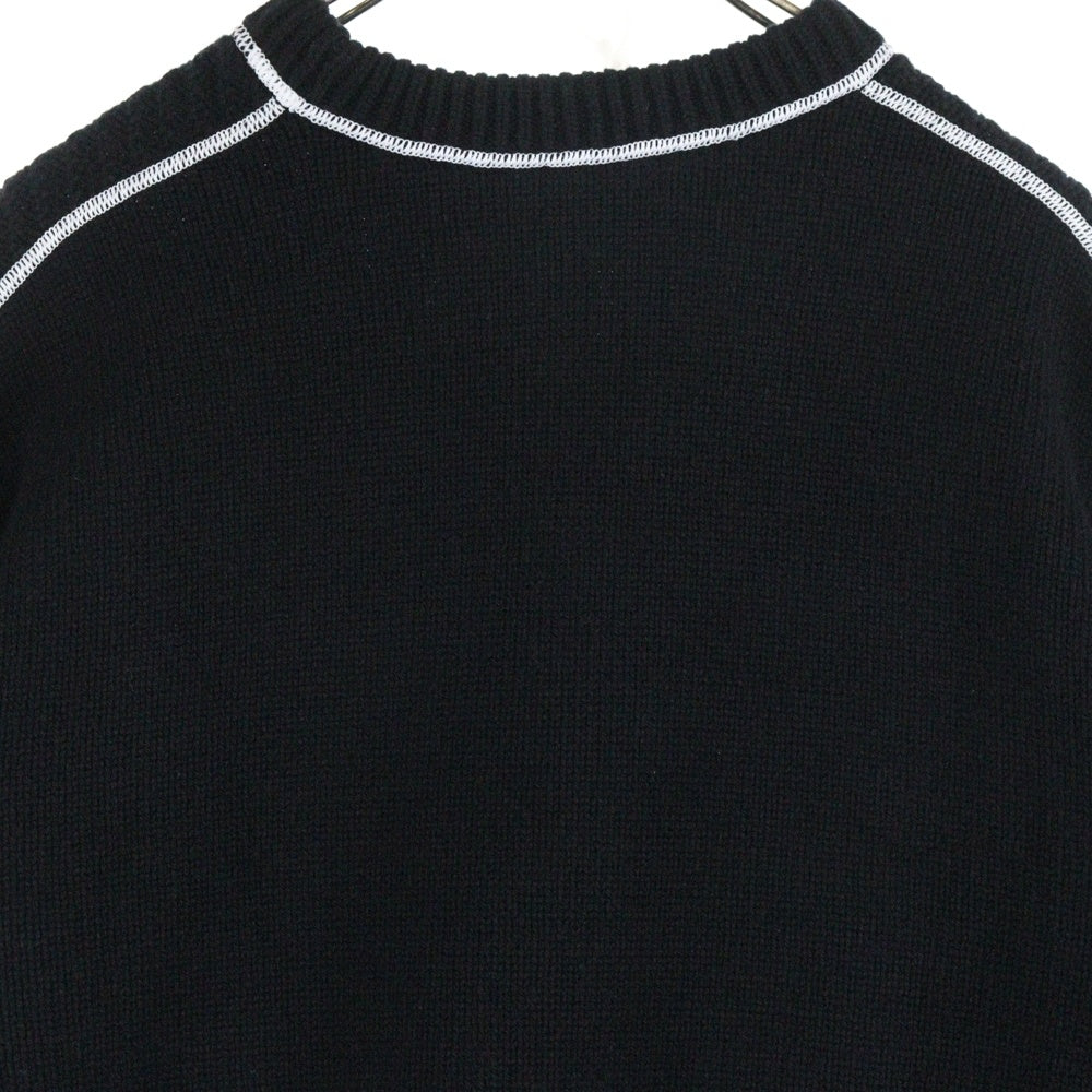 BOTTEGA VENETA(ボッテガヴェネタ) ラインデザイン オーバーサイズ クルーネック ニットセーター ブラック 730620 V2MB0