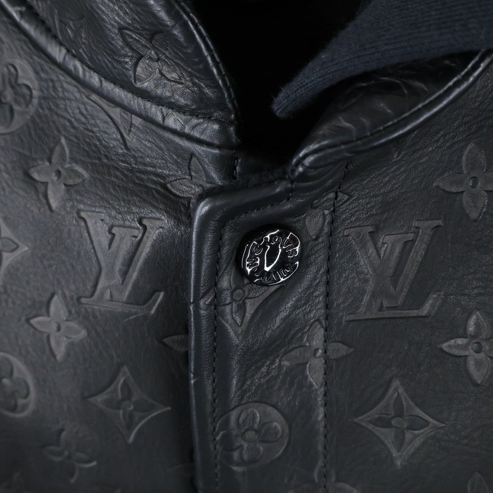 LOUIS VUITTON(ルイヴィトン) 21AW ×NBA モノグラム エンボス プレイヤーレザーミックス ジャケット ブラック HKL02WZCZ A591