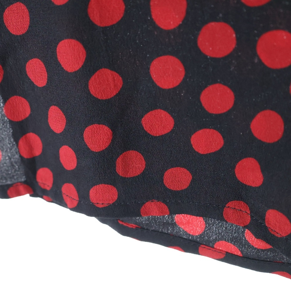 SAINT LAURENT PARIS(サンローランパリ) 20AW Dot S/S Polo ドット総柄 シルク半袖シャツ ブラック/レッド 583336 Y349V
