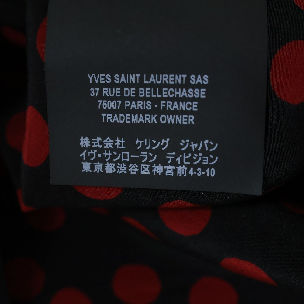 SAINT LAURENT PARIS(サンローランパリ) 20AW Dot S/S Polo ドット総柄 シルク半袖シャツ ブラック/レッド 583336 Y349V