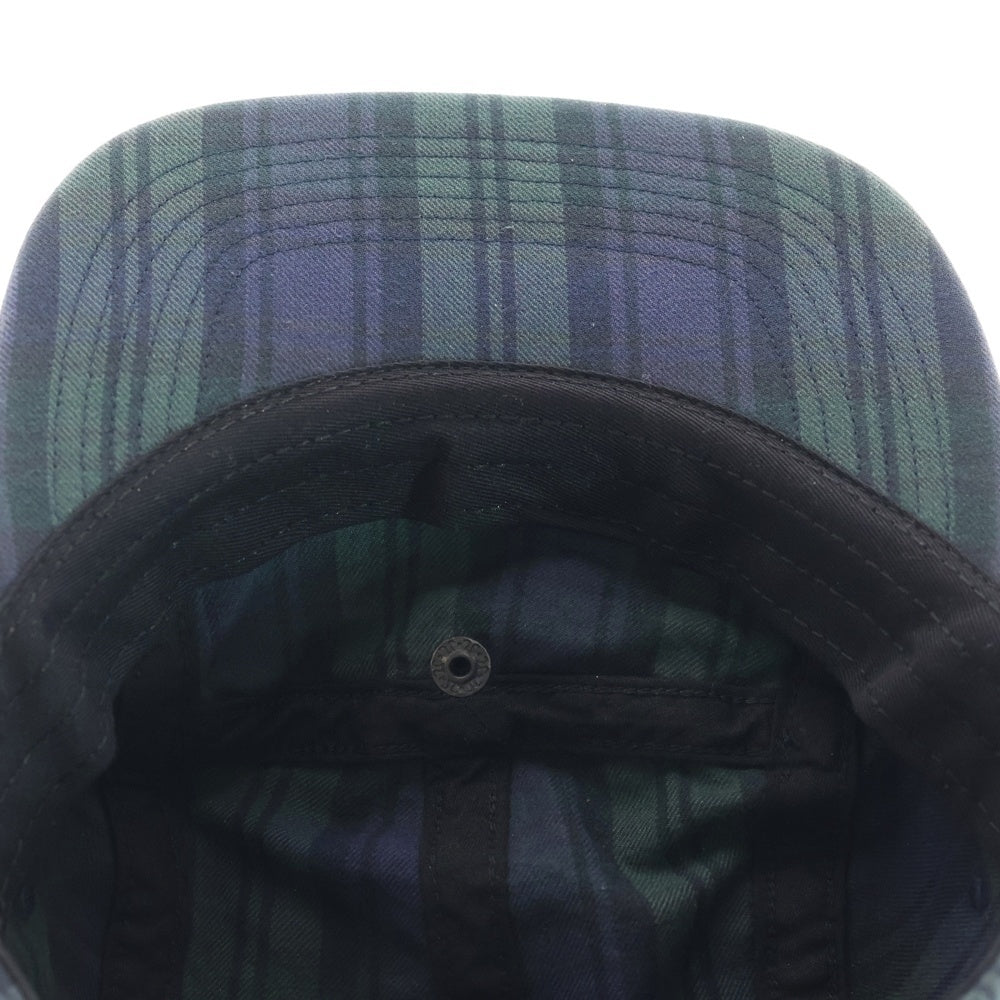 SUPREME(シュプリーム) 18AW Snap Button Pocket Camp Cap スナップボタン チェック キャンプキャップ 帽子 グリーン/ネイビー