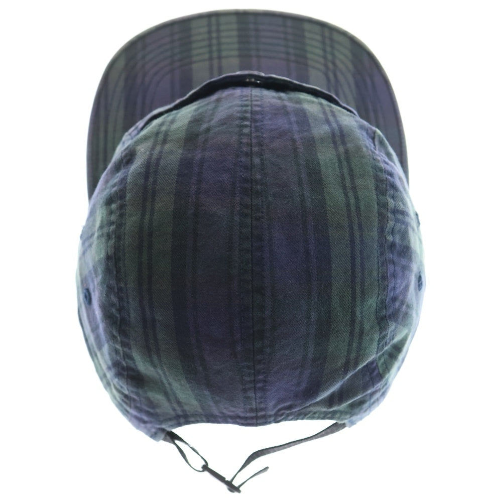 SUPREME(シュプリーム) 18AW Snap Button Pocket Camp Cap スナップボタン チェック キャンプキャップ 帽子 グリーン/ネイビー
