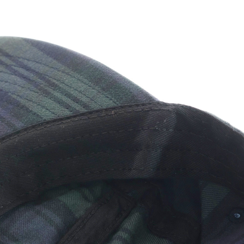 SUPREME(シュプリーム) 18AW Snap Button Pocket Camp Cap スナップボタン チェック キャンプキャップ 帽子 グリーン/ネイビー