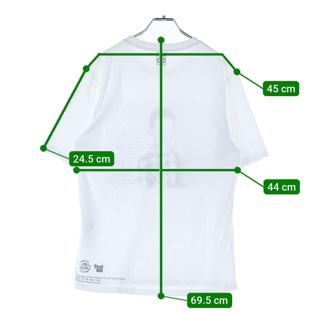 LOEWE(ロエベ) 400枚限定 ヴィジュアル・エイズ レタリングプリント クルーネック半袖Tシャツ カットソー ホワイト H6289680PC