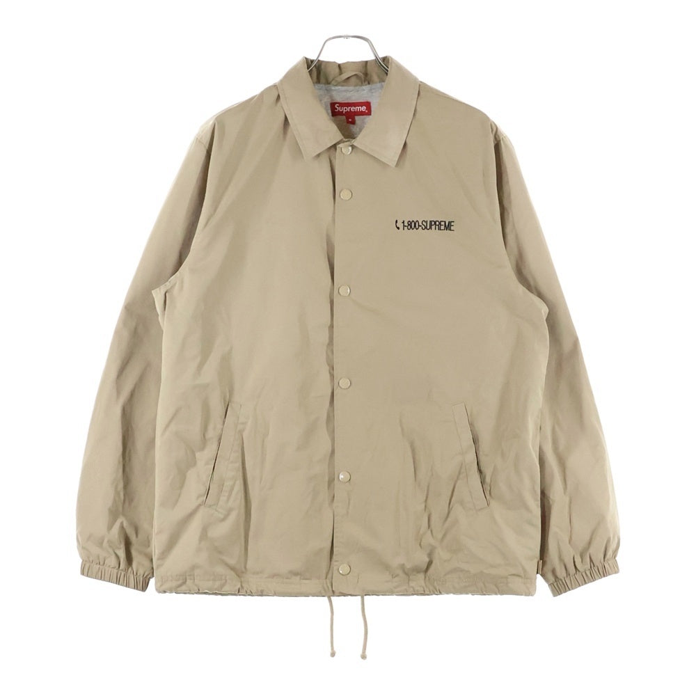 SUPREME(シュプリーム) 19AW 1-800 COACHES JACKET ロゴエンブロイダリー コーチジャケット ベージュ