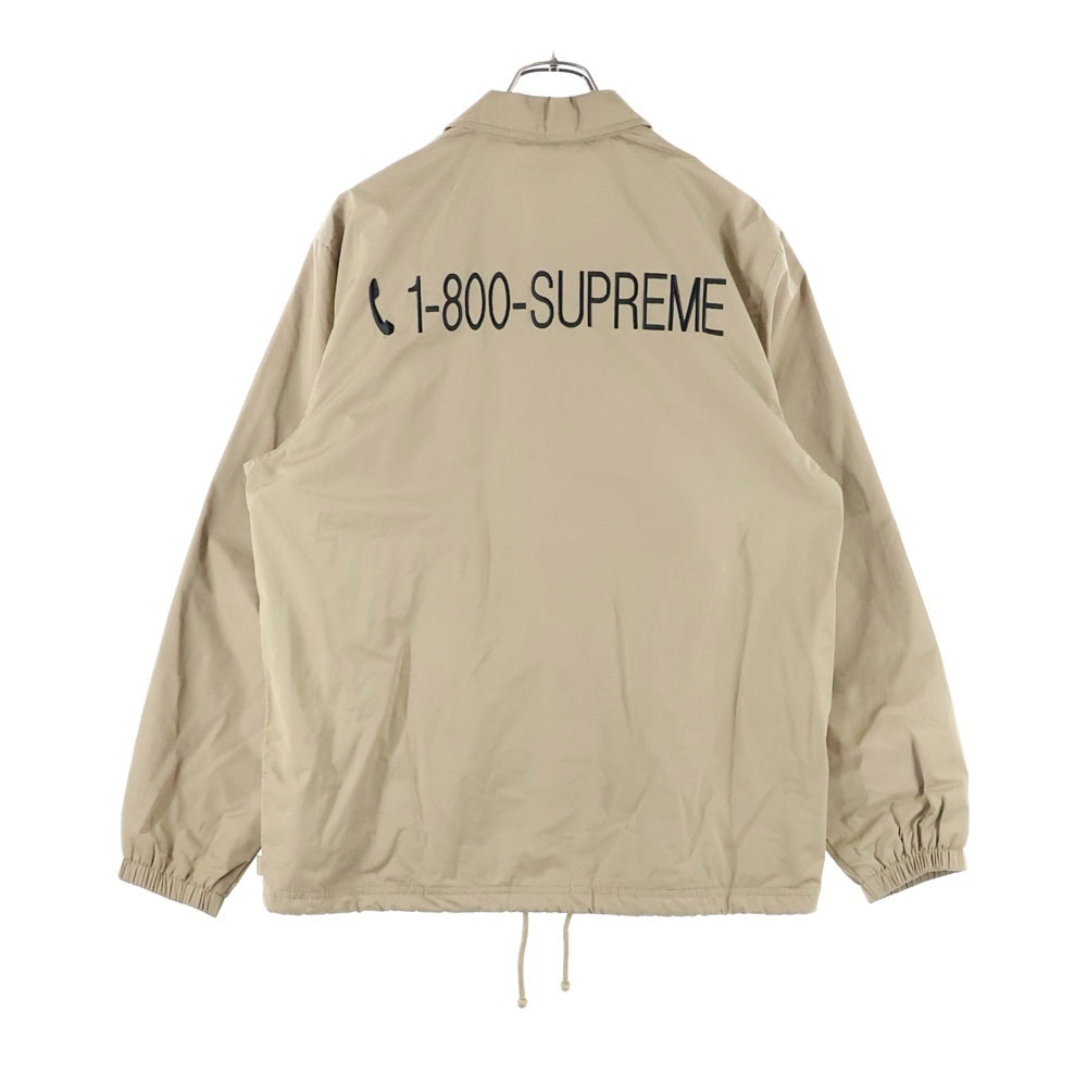 SUPREME(シュプリーム) 19AW 1-800 COACHES JACKET ロゴエンブロイダリー コーチジャケット ベージュ