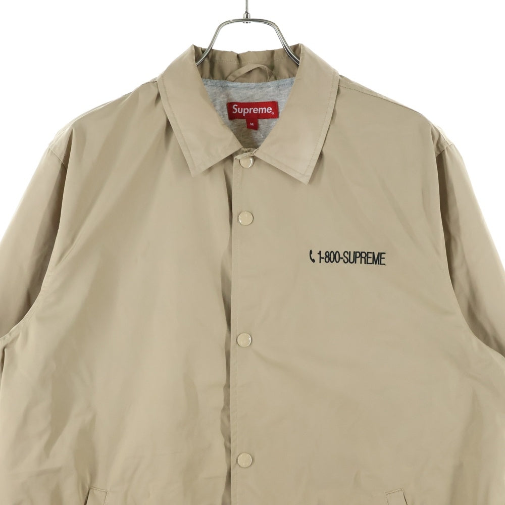SUPREME(シュプリーム) 19AW 1-800 COACHES JACKET ロゴエンブロイダリー コーチジャケット ベージュ