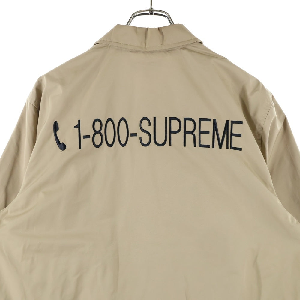 SUPREME(シュプリーム) 19AW 1-800 COACHES JACKET ロゴエンブロイダリー コーチジャケット ベージュ