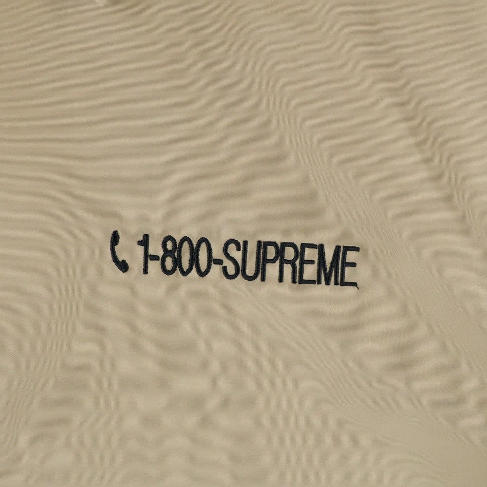 SUPREME(シュプリーム) 19AW 1-800 COACHES JACKET ロゴエンブロイダリー コーチジャケット ベージュ