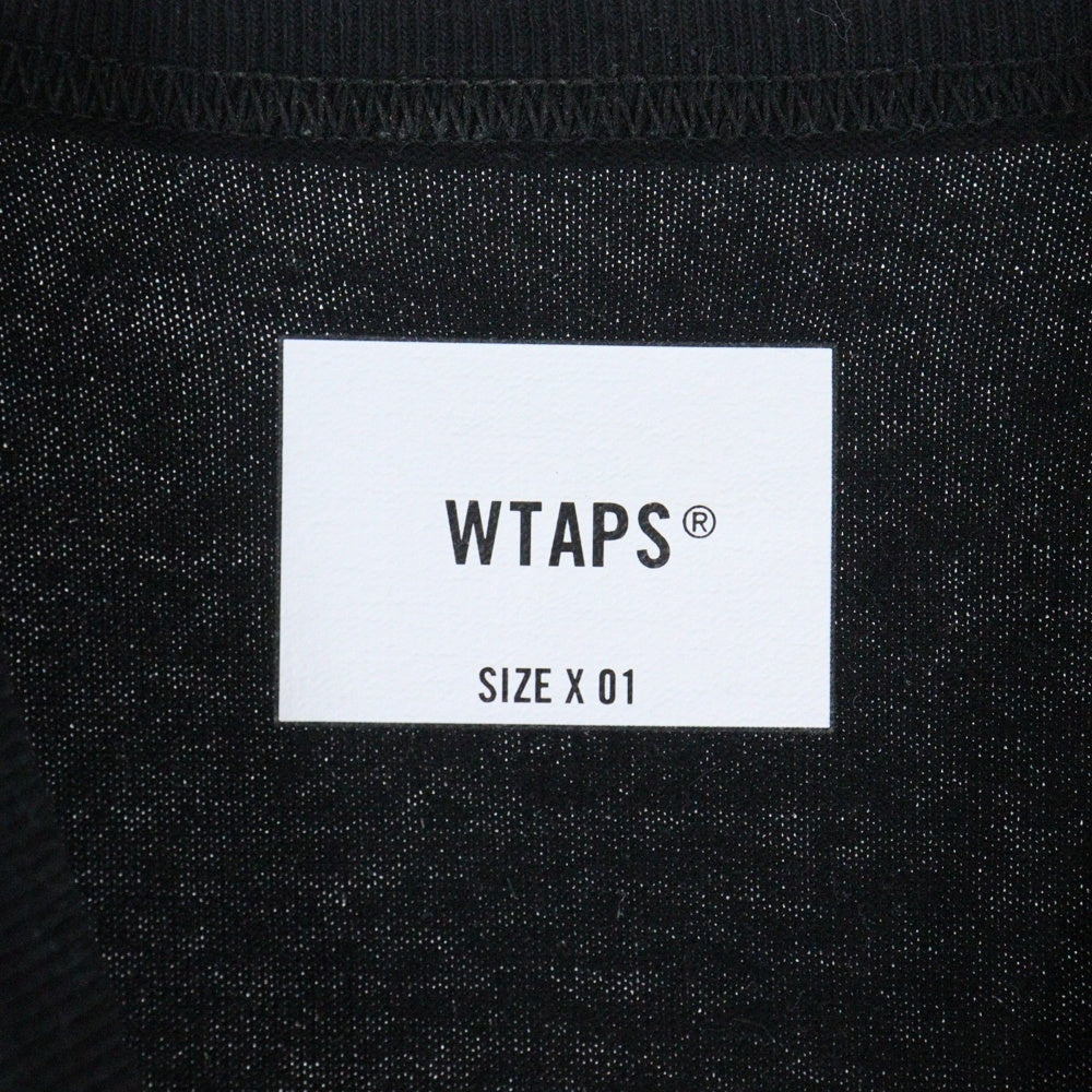 WTAPS(ダブルタップス) 25SS ロゴエンブロイダリー クルーネック半袖Tシャツ カットソー ブラック 251ATDT-CSM13