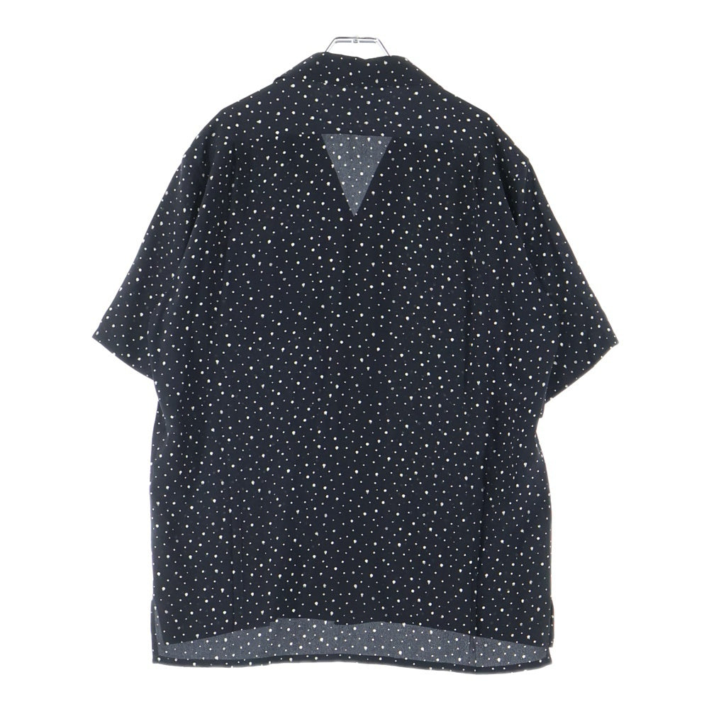 SAINT LAURENT PARIS(サンローランパリ) 19SS ドット 総柄 オープンカラー 開襟 半袖 シャツ ブラック