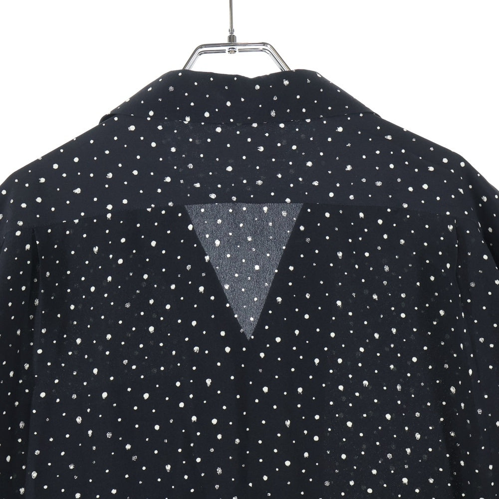 SAINT LAURENT PARIS(サンローランパリ) 19SS ドット 総柄 オープンカラー 開襟 半袖 シャツ ブラック