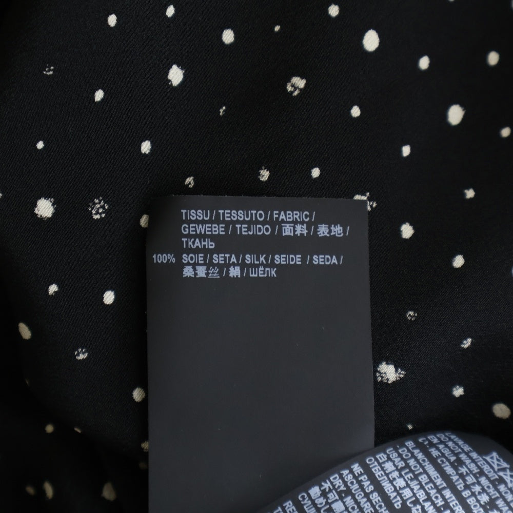 SAINT LAURENT PARIS(サンローランパリ) 19SS ドット 総柄 オープンカラー 開襟 半袖 シャツ ブラック