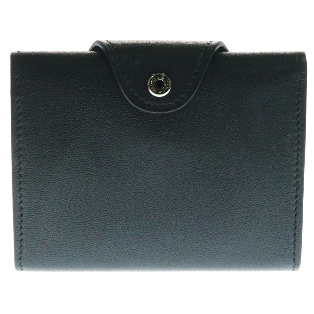 HERMES(エルメス) イリヤード コンパクト レザー ウォレット 3つ折り財布 ブラック B刻印