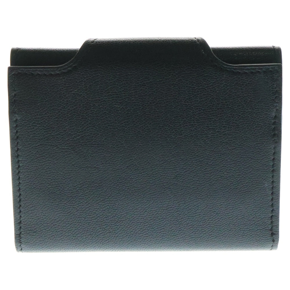 HERMES(エルメス) イリヤード コンパクト レザー ウォレット 3つ折り財布 ブラック B刻印