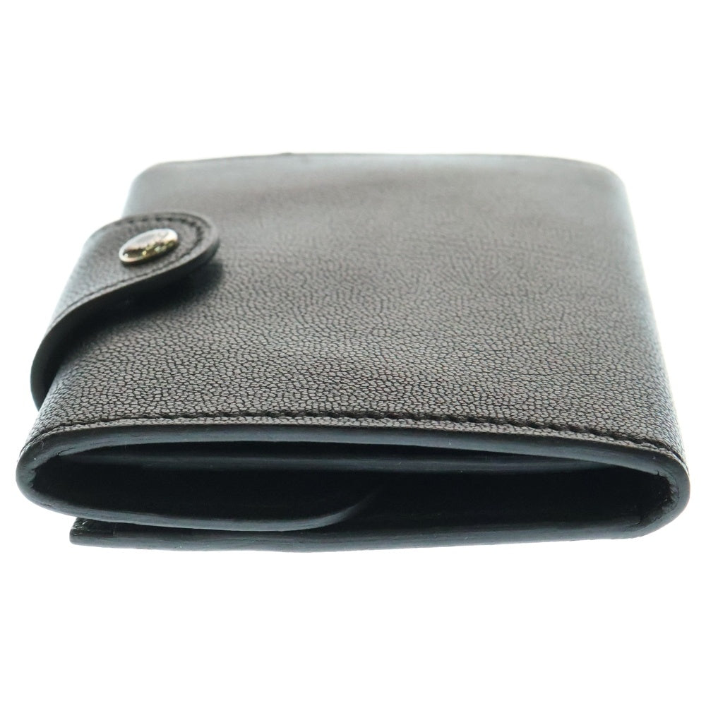 HERMES(エルメス) イリヤード コンパクト レザー ウォレット 3つ折り財布 ブラック B刻印
