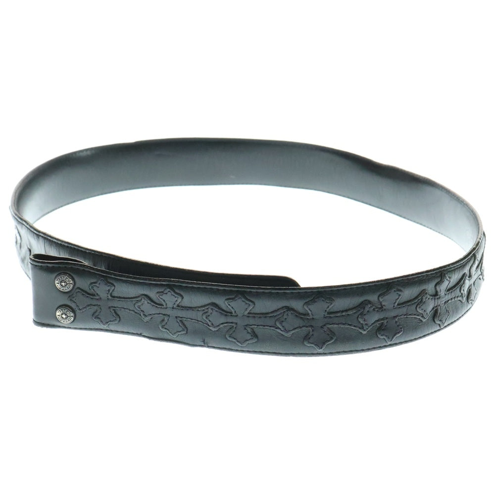 CHROME HEARTS(クロムハーツ) 1.5 STRAP CEMETERY 1.5inchセメタリークロスパッチ レザーベルト ブラック