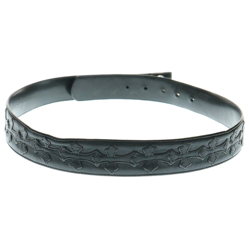 CHROME HEARTS(クロムハーツ) 1.5 STRAP CEMETERY 1.5inchセメタリークロスパッチ レザーベルト ブラック