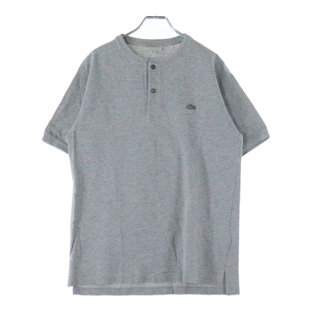 LACOSTE(ラコステ) 鹿の子 ヘンリーネック 半袖ポロシャツ グレー PH528E