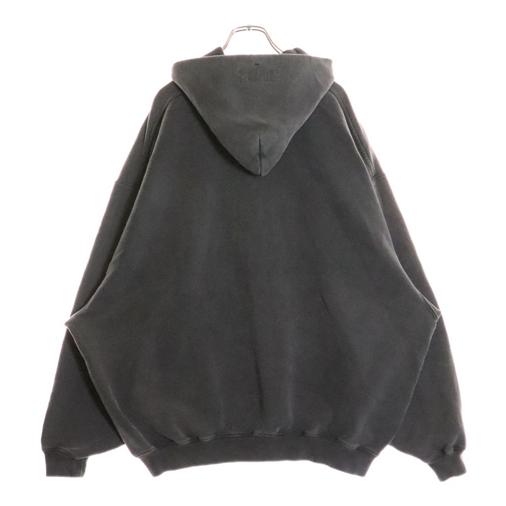 VETEMENTS(ヴェトモン) 23SS ロゴ刺繍 プルオーバー スウェットパーカー フーディ チャコールグレー UE63HD445B