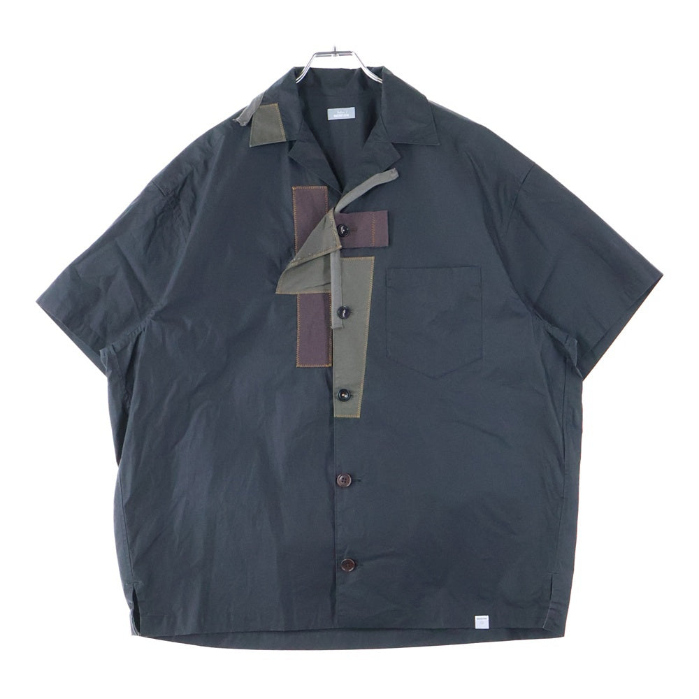 kolor BEACON(カラービーコン) 22SS タイプライターコーティング半袖シャツ ブラック 22SBM-B02135