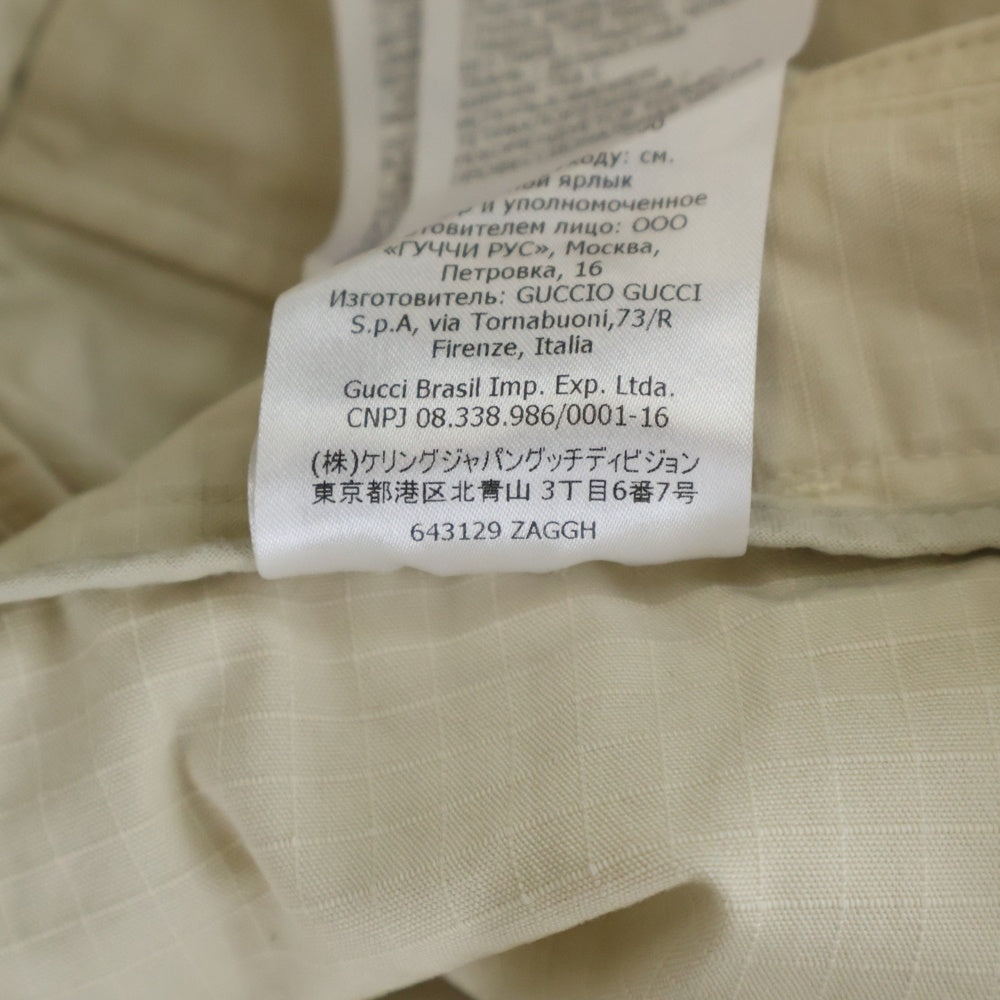 GUCCI(グッチ) 21SS × THE NORTH FACE グッチ ノースフェイス ロゴワッペン ハーフカーゴパンツ ショーツ ベージュ 643129 ZAGGH