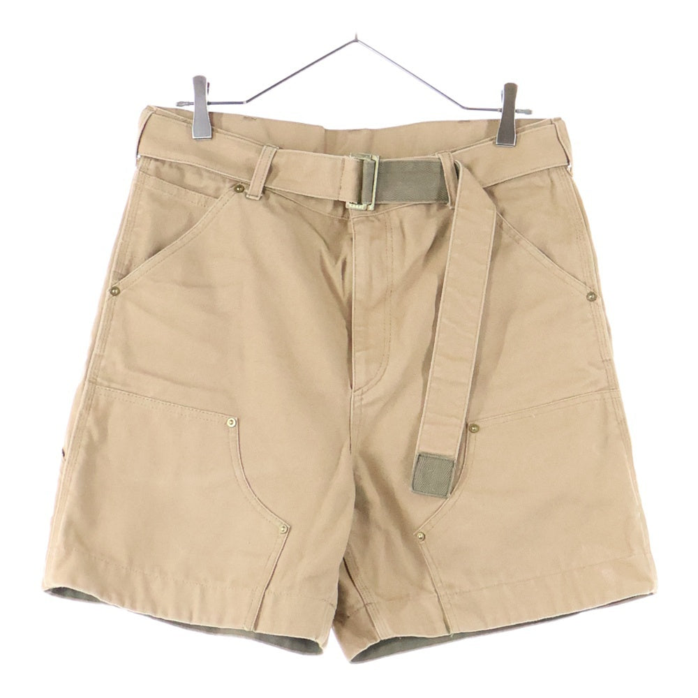 Sacai(サカイ) 24SS ×Carhartt WIP Shorts カーハート ダブルニー ダック ショーツ ハーフ ショート パンツ ブラウン 24-03392M