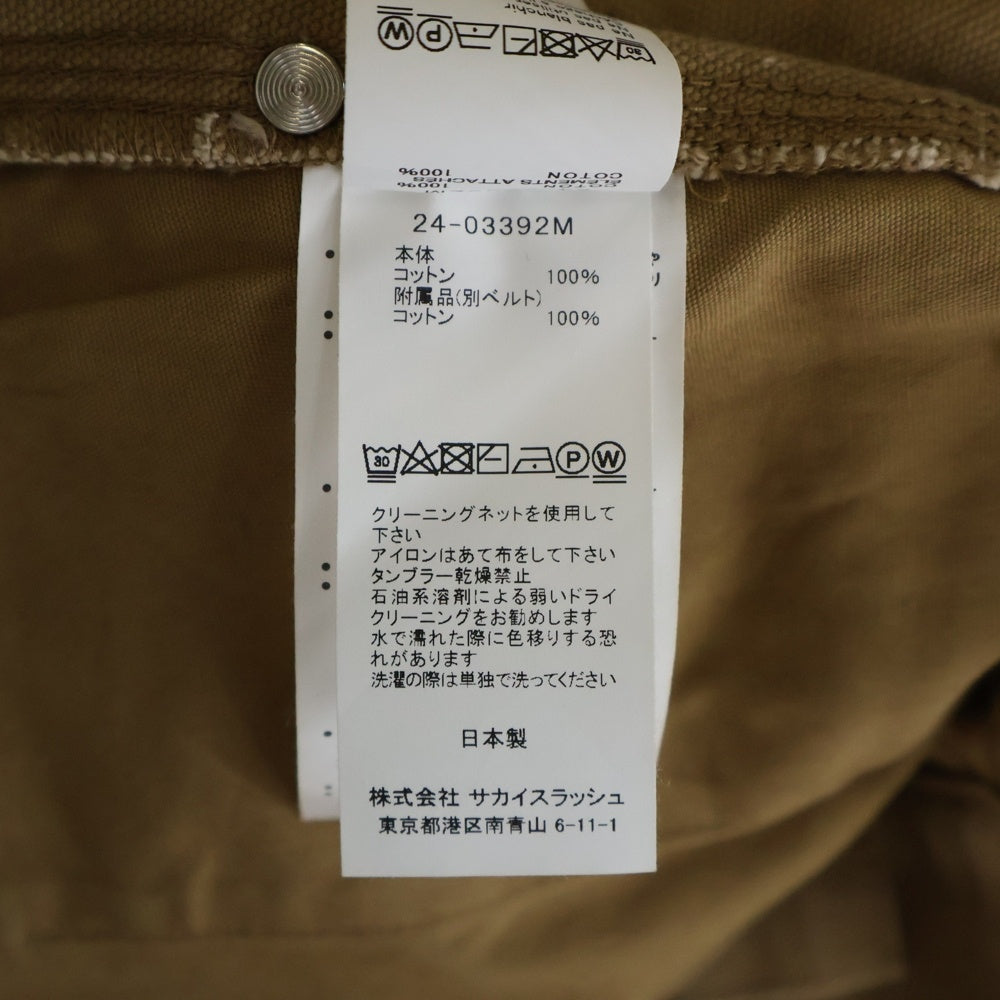 Sacai(サカイ) 24SS ×Carhartt WIP Shorts カーハート ダブルニー ダック ショーツ ハーフ ショート パンツ ブラウン 24-03392M