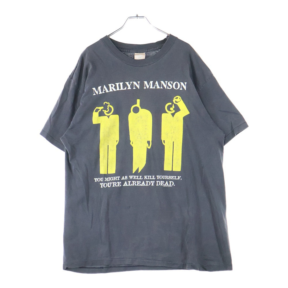 VINTAGE(ヴィンテージ) 90S VINTAGE MARILYN MANSON 1996 SUICIDE YOU MIGHT AS WELL KILL YOURSELF YOU'RE ALREADY DEAD TEE マリリンマンソン 両面プリント クルーネック半袖Tシャツ
