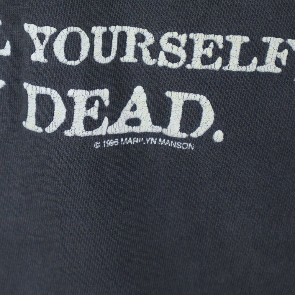 VINTAGE(ヴィンテージ) 90S VINTAGE MARILYN MANSON 1996 SUICIDE YOU MIGHT AS WELL KILL YOURSELF YOU'RE ALREADY DEAD TEE マリリンマンソン 両面プリント クルーネック半袖Tシャツ
