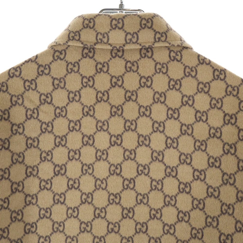 GUCCI(グッチ) 24SS GGウールフランネル パデッド オーバー長袖シャツ ブラウン 762183 ZAPDW