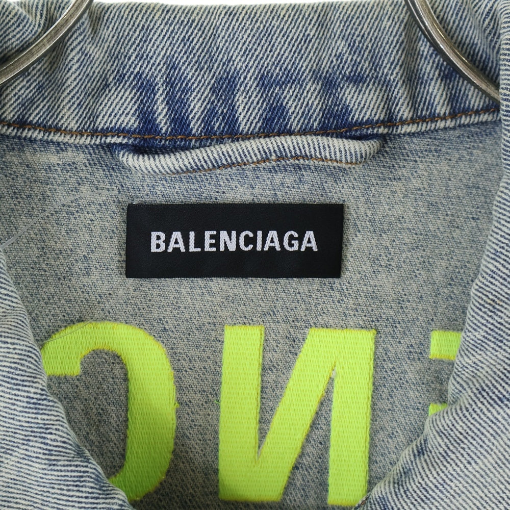 BALENCIAGA(バレンシアガ) Back Logo Crush Denim Jacket バックロゴ クラッシュ デニム トラッカー ジャケット インディゴ 557351