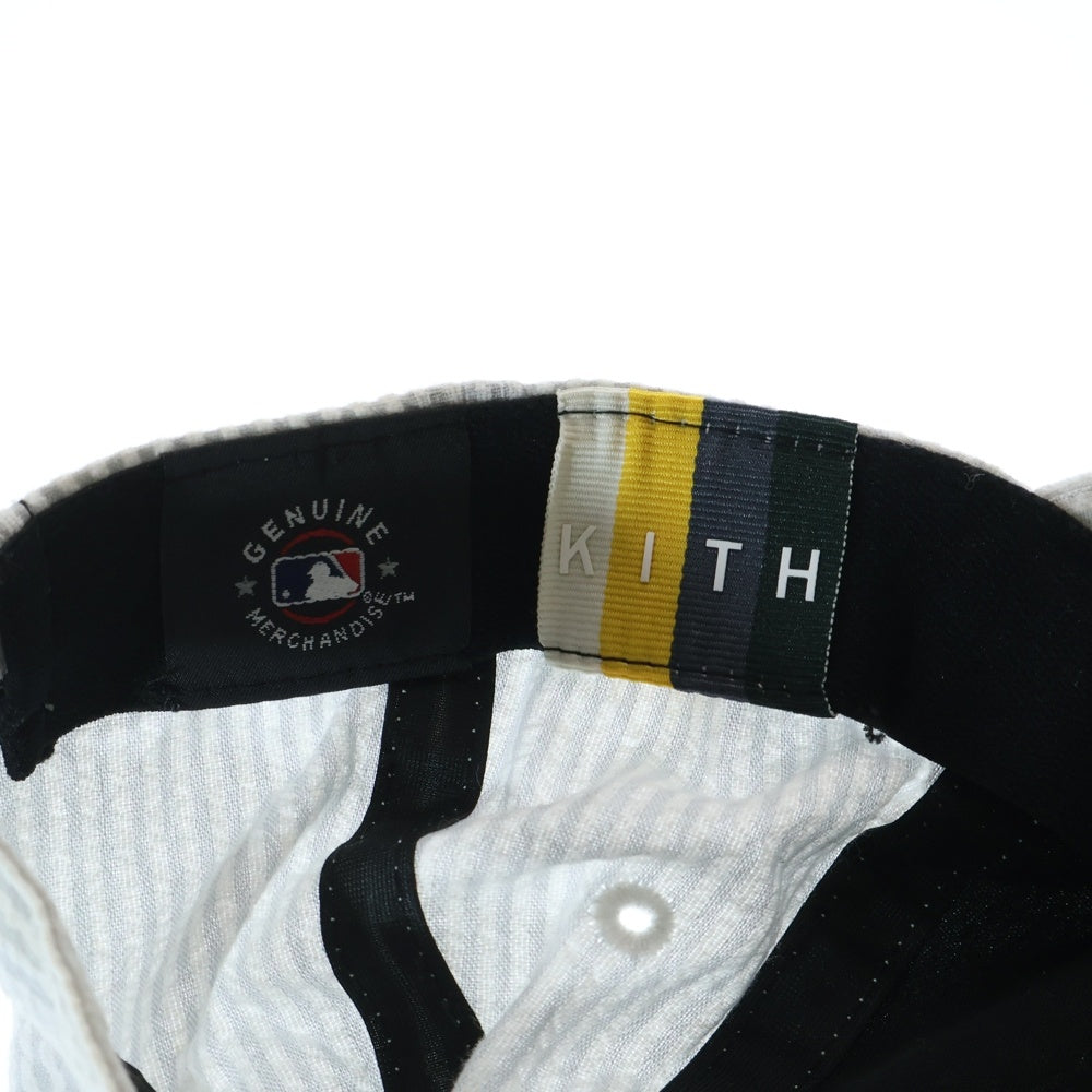 KITH(キス) ×NEW ERA ニューエラ ニューヨークヤンキース ストライプ キャップ 帽子 グレー