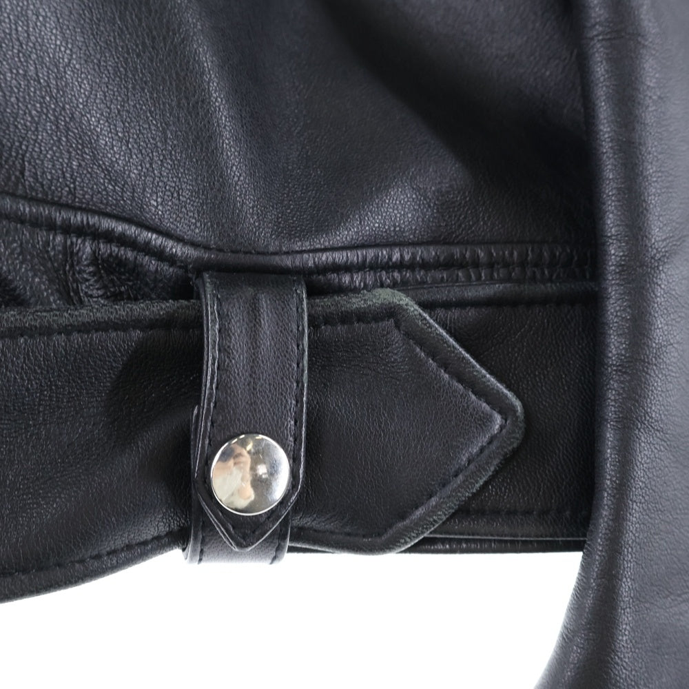 Acne Studios(アクネ ストゥディオズ) Nate Clean Leather Jacket ラムレザー ダブルライダースジャケット ブラック 2AJ173