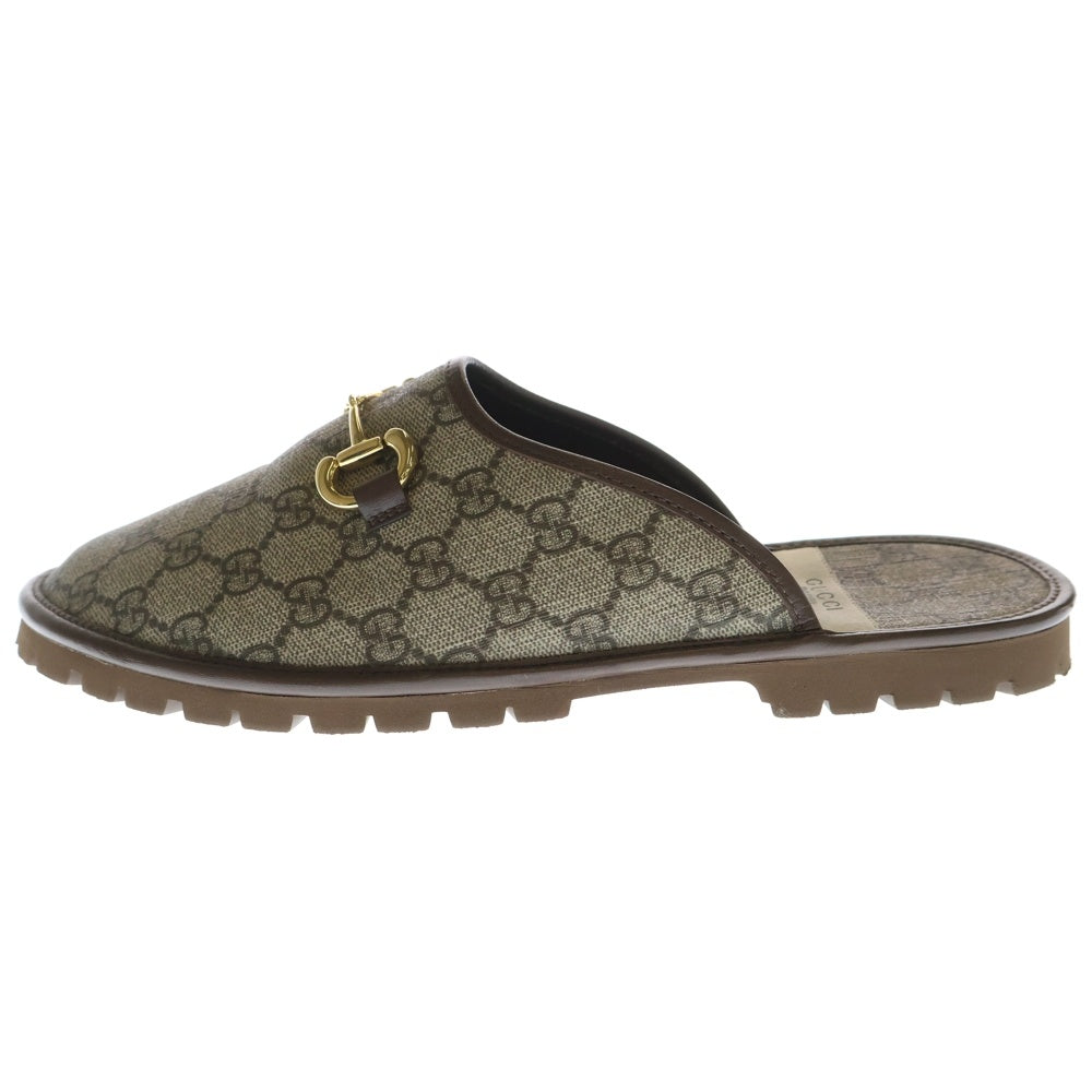 GUCCI(グッチ) GGスプリーム ホースビット サンダル ミュール ブラウン 655571