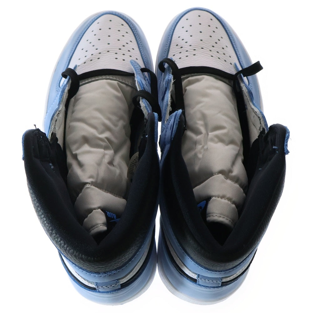 NIKE(ナイキ) AIR JORDAN1 RETRO HIGH OG エアジョーダン1 ユニバーシティブルー ハイカットスニーカー ホワイト/ブルー US11/29cm 555088-134