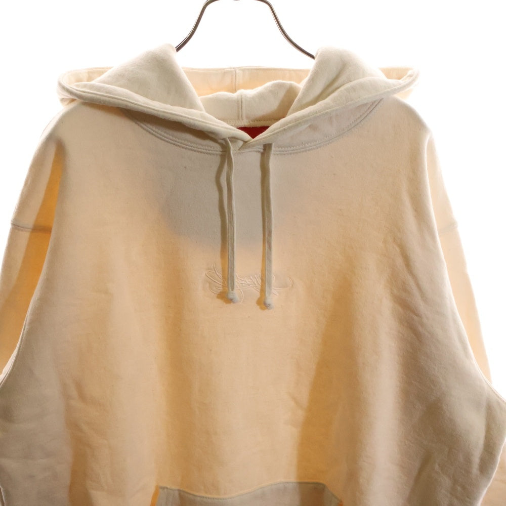 SUPREME(シュプリーム) 19SS Tag Logo Hooded Sweatshirt タグロゴフーデッドスウェットシャツ プルオーバーパーカー ロゴ刺繍 アイボリー