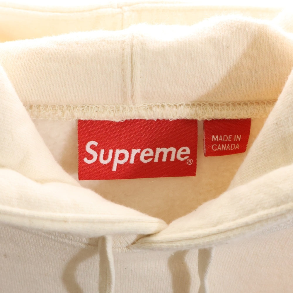 SUPREME(シュプリーム) 19SS Tag Logo Hooded Sweatshirt タグロゴフーデッドスウェットシャツ プルオーバーパーカー ロゴ刺繍 アイボリー