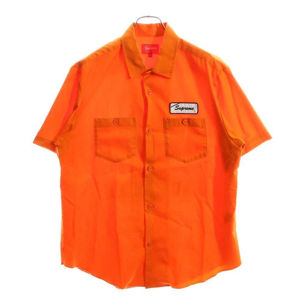 SUPREME(シュプリーム) 21SS Dog S/S Work Shirt バックドッグプリント コットンポリ ワーク半袖シャツ オレンジ
