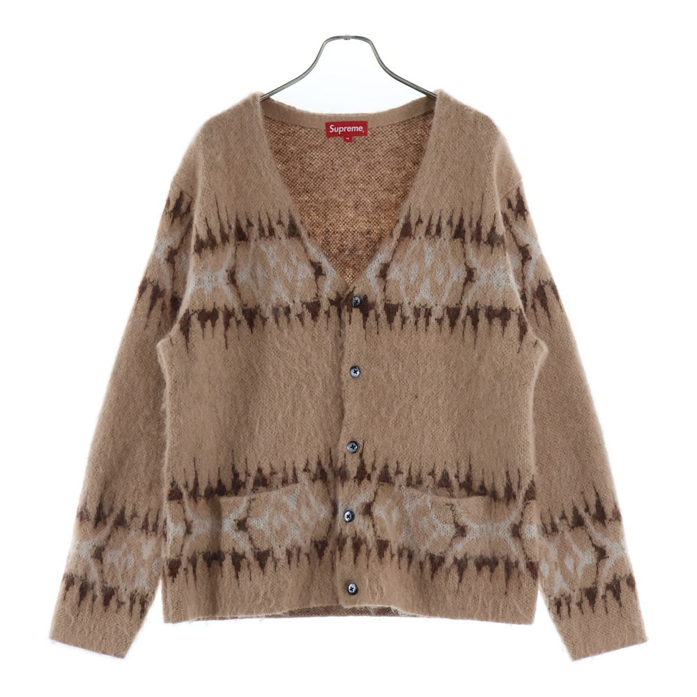 SUPREME(シュプリーム) 22AW Abstract Stripe Cardigan アブストラクト ストライプモヘヤニットカーディガン ブラウン