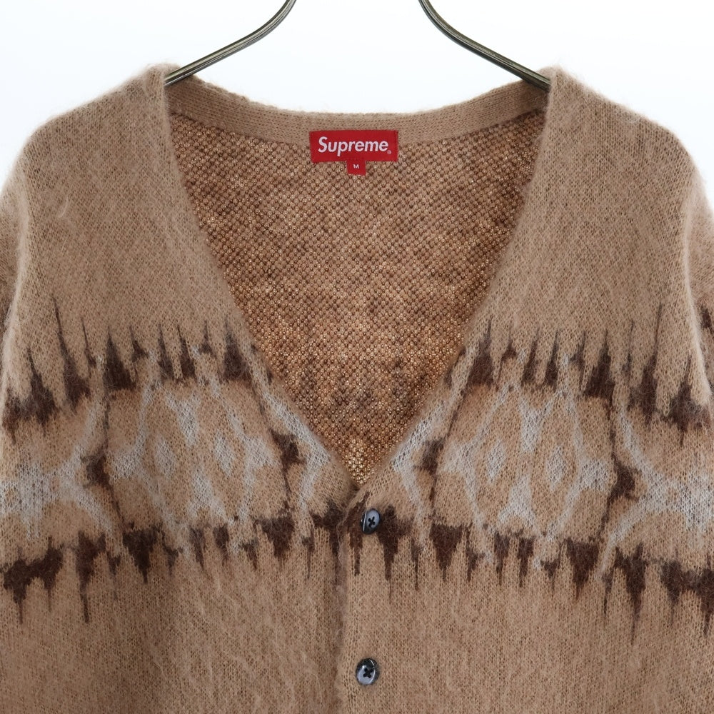 SUPREME(シュプリーム) 22AW Abstract Stripe Cardigan アブストラクト ストライプモヘヤニットカーディガン ブラウン