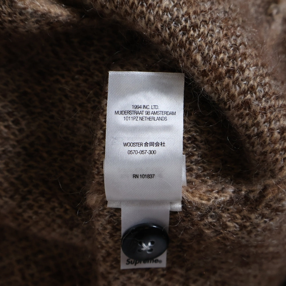 SUPREME(シュプリーム) 22AW Abstract Stripe Cardigan アブストラクト ストライプモヘヤニットカーディガン ブラウン