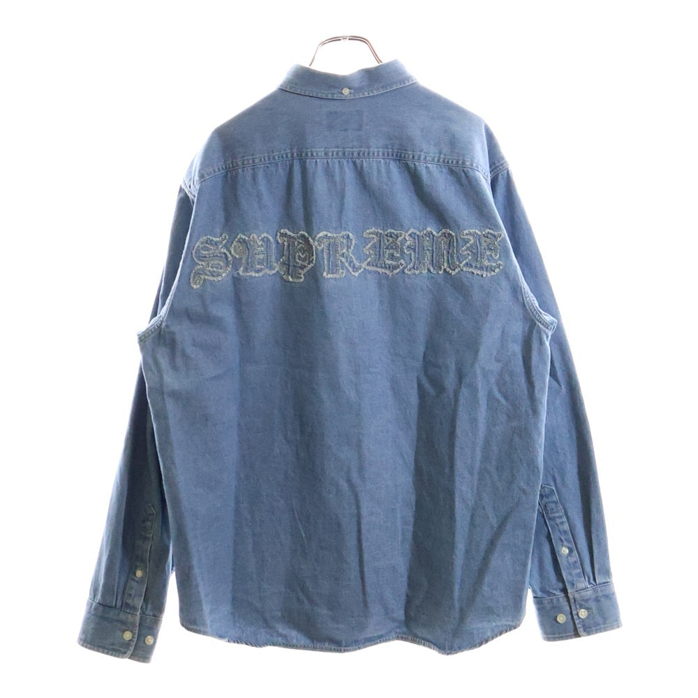 SUPREME(シュプリーム) 21AW Applique Denim Shirt ロゴアップリケ デニムシャツ 長袖 インディゴ