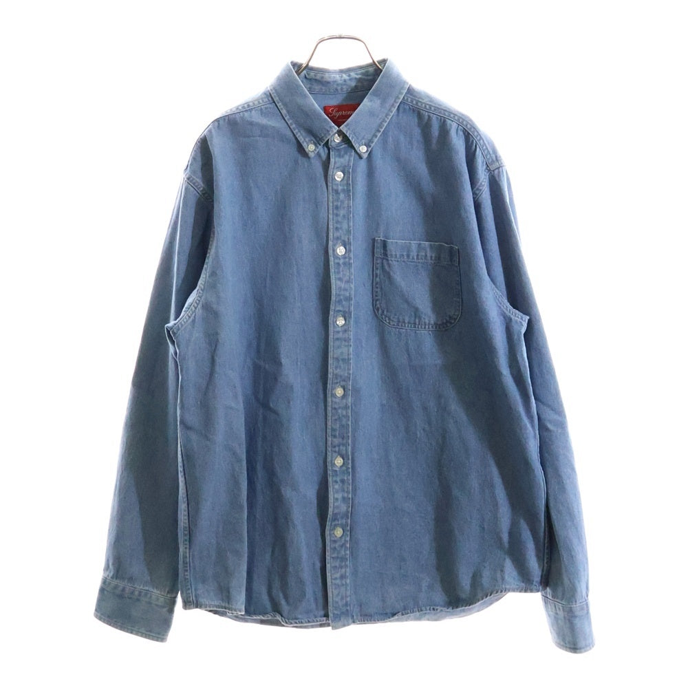 SUPREME(シュプリーム) 21AW Applique Denim Shirt ロゴアップリケ デニムシャツ 長袖 インディゴ