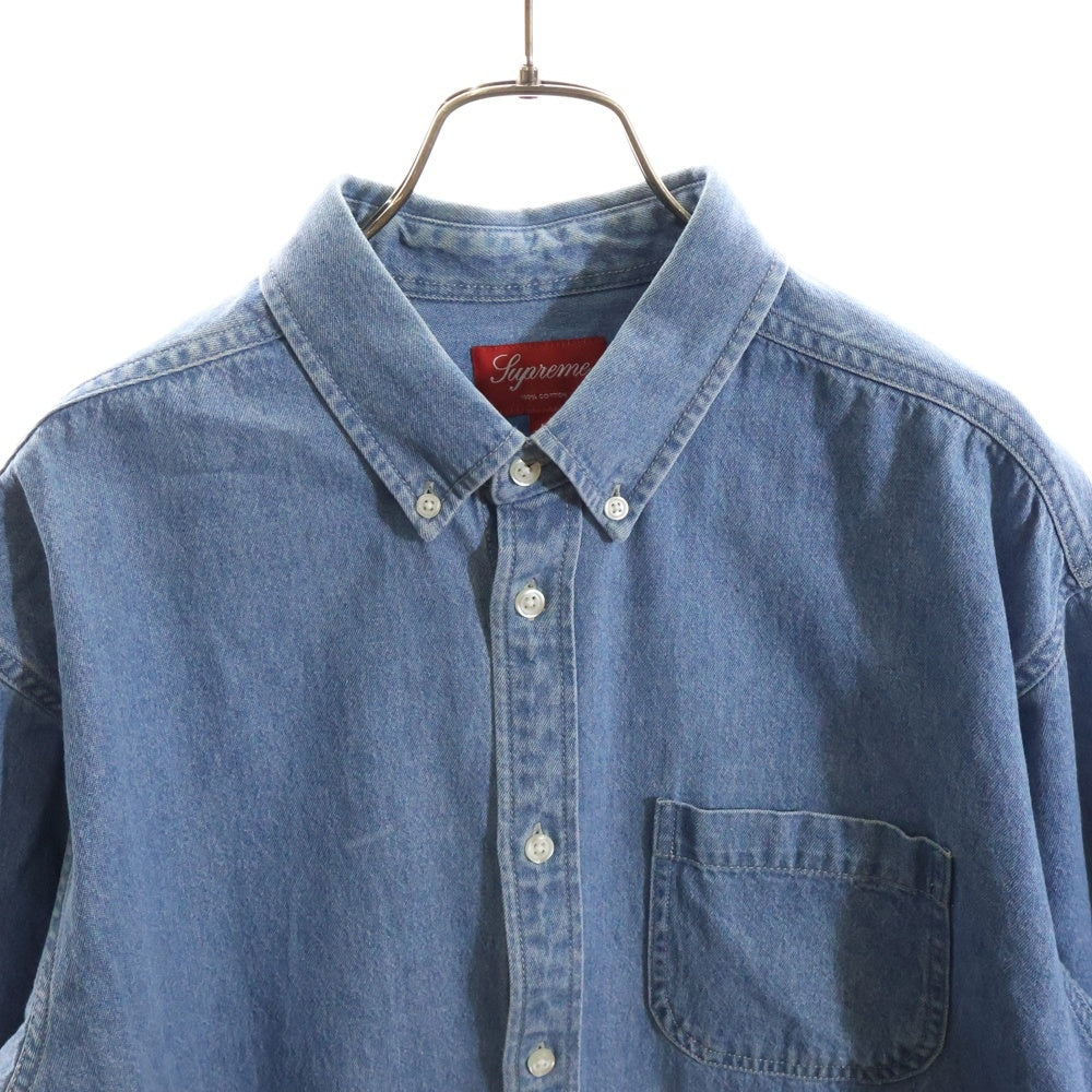 SUPREME(シュプリーム) 21AW Applique Denim Shirt ロゴアップリケ デニムシャツ 長袖 インディゴ